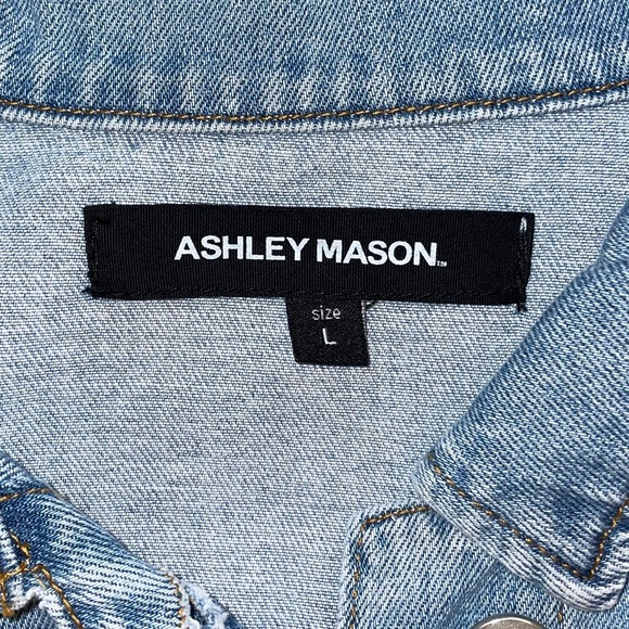 Jean Jacket with Ruffle Detailing — Ashley Mason — size L - Picture 3 of 3